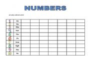 English worksheet: Numbers 
