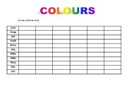 English worksheet: Colours