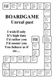 English Worksheet: Unreal past - a boardgame (editable)