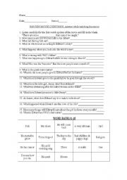 English Worksheet: BIG FISH movie questions with word bank
