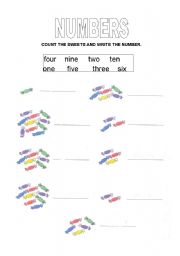 English Worksheet: NUMBERS