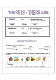 English worksheet: THERE TO BE