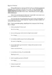 English worksheet: Hyperbole