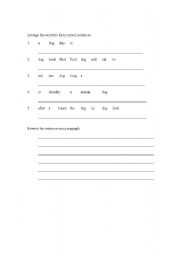 English worksheet: Arrange the words