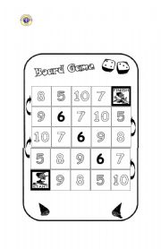English worksheet: numbers board game