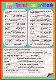 English Worksheet: First and second conditionals