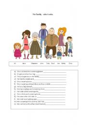 English Worksheet: Family descriptions