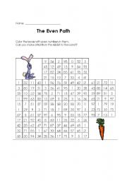 English worksheet: The even path