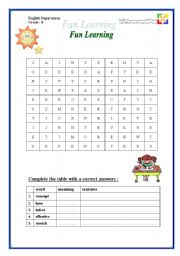 English Worksheet: Vcabulary