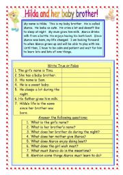 English Worksheet: Hilda and her baby brother