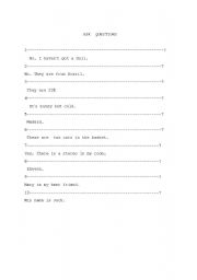 English worksheet: ask questions