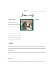 English Worksheet: Jumanji Story Map