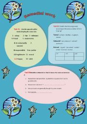 English Worksheet: Remedial work  1/ 2( 3 exercises -fully editable + keys included)