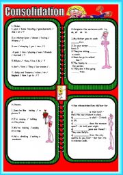 English Worksheet: cONSOLIDATION (B&W) VERSION INCLUDED