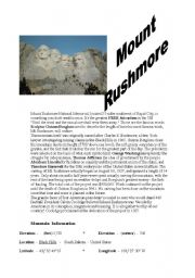 English Worksheet: Mount Rushmore