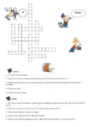 English Worksheet: crossword on cinema