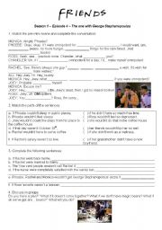 English Worksheet: Friends - S1E4 - The one with George Stephanopoulos