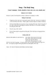 English Worksheet: Body parts