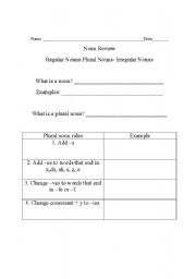 English worksheet: Noun Review