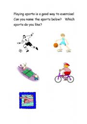 English worksheet: Talk about sports