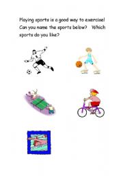 English Worksheet: Talk about sports