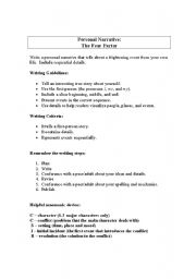 English Worksheet: Narrative Writing