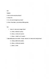 English worksheet: Money change