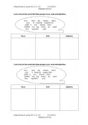 English worksheet: Grammar activity