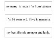 English worksheet: errors of capitalization cards