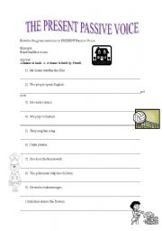 English worksheet: the present passive voice