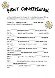 English Worksheet: first conditional exercises