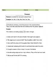 English worksheet: pronouns