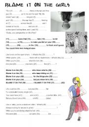 English Worksheet: BLAME IT ON THE GIRLS