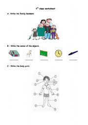 English worksheet: 4th grade worksheet