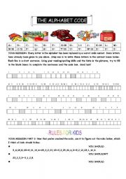 English Worksheet: ALPHABET CODE