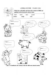 English Worksheet: Animal sounds