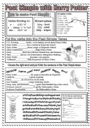 English Worksheet: Past Simple with Harry Potter 