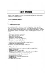 Leo Messi - student worksheet
