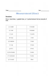 English Worksheet: Measurement worksheet