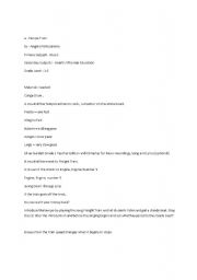 English Worksheet: poem- the engine