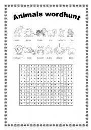 ANIMALS WORDHUNT