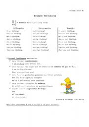 English Worksheet: present continuous