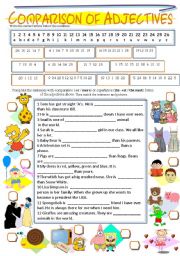 English Worksheet: FUN WITH COMPARISON OF ADJECTIVES