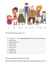 English Worksheet: Describe the family
