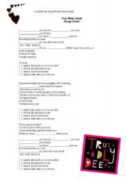 English Worksheet: Truly Madly Deeply - Savage Garden
