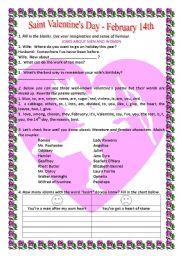 English Worksheet: St Valentines Day