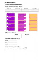 English worksheet: worksheet including reading comprehension questions of the short story: what will i be when i grow up
