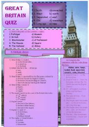 English Worksheet: Great Britain Quiz