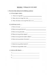 English Worksheet: MR. BEAN  Getting up late to the dentist-