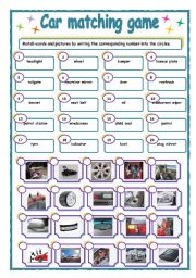 English Worksheet: Car matching game (06.01.2011)